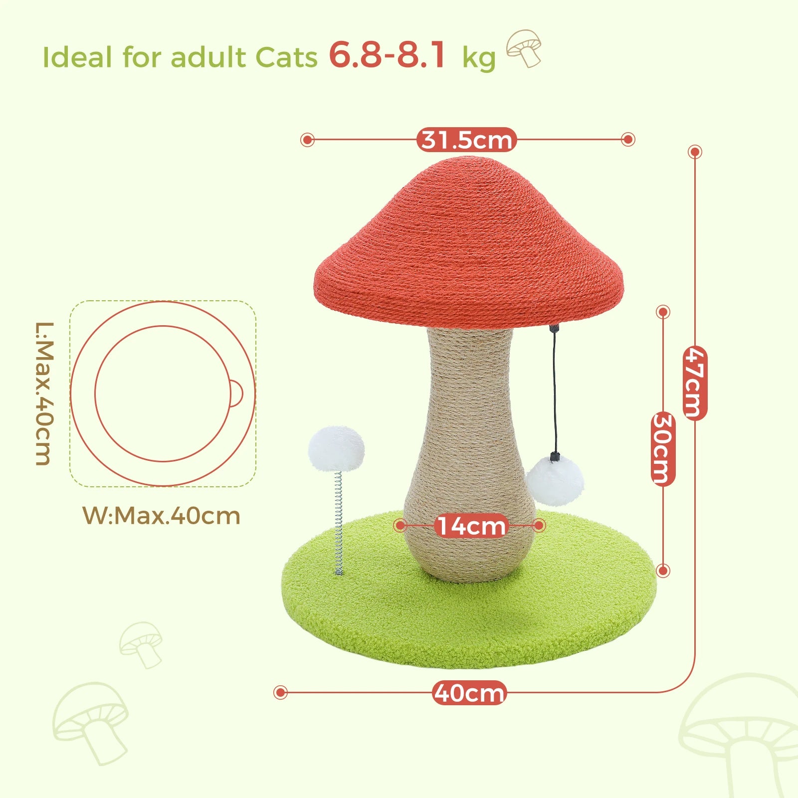 Mushroom Cat Scratching Post