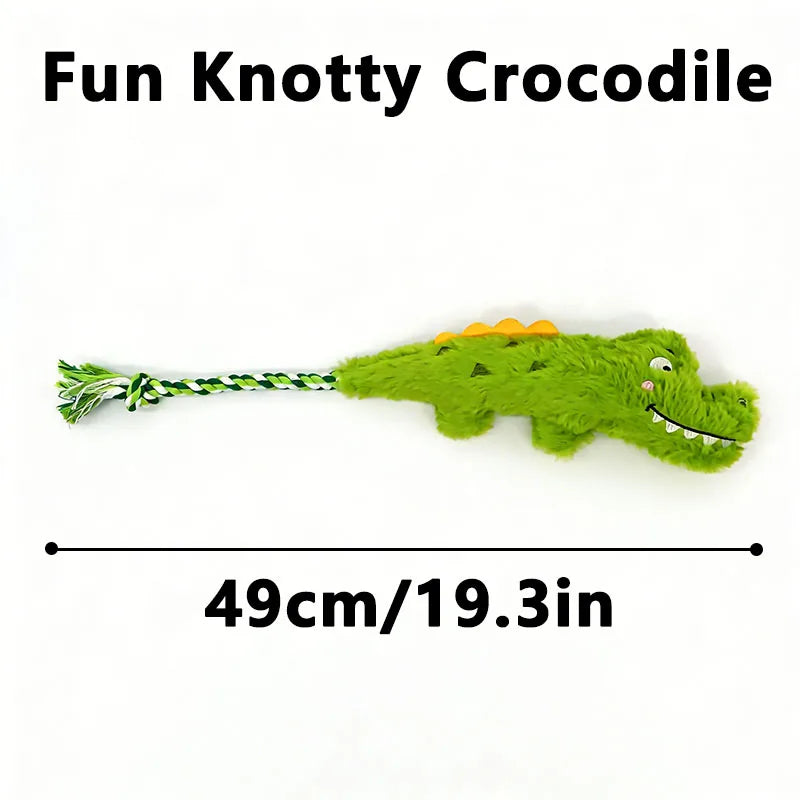 Pet Crocodile Chew Knotted Plush Toy