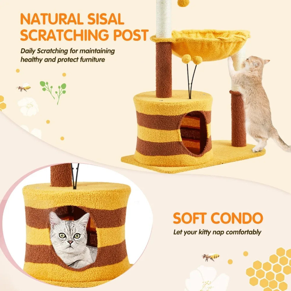 35-Inch Flower-Themed Cat Tree