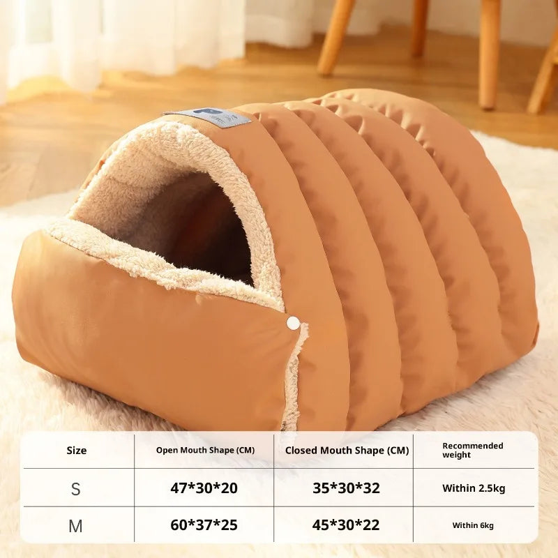 Foldable Semi-Enclosed Cat Bed